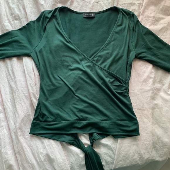 green Surplice blouse - Picture 3 of 3